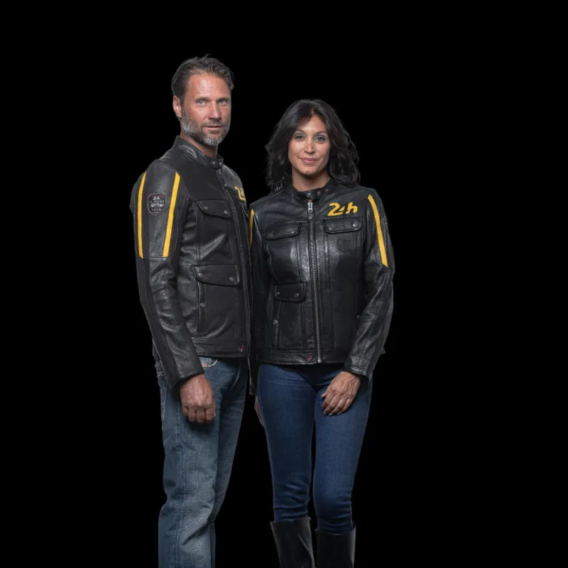 24h Le Mans Lederjacke Hill Schwarz - Damen 27275-1504