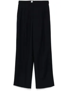 AMI Paris  Navy Pleated Trousers Black 