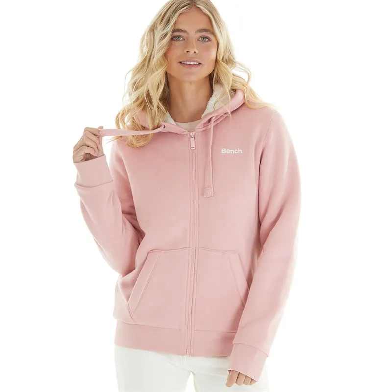 Bench Damen Mintz Teddy gefütterter Reißverschluss Hoodie Blush