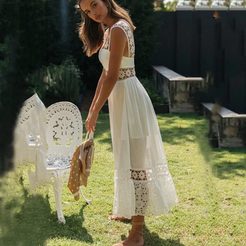 Bohemian Stil Sommerkleid mit detaillierter Stickerei für Damen