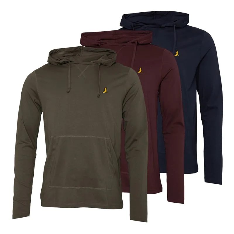 Brave Soul Herren Huffle Hoodie Dunkelblau / Khaki / Burgund