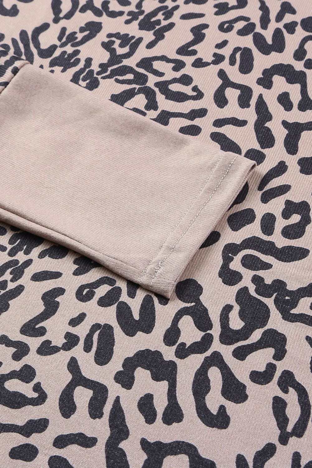 Cheetah-Print Cowl-Neck Offene Front Lange Cardigan