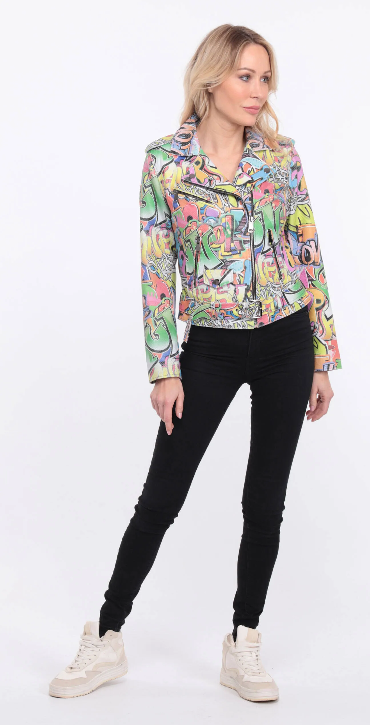 Damen-Bikerjacke aus Lammleder mit &bdquo;Miss&ldquo;-Tag