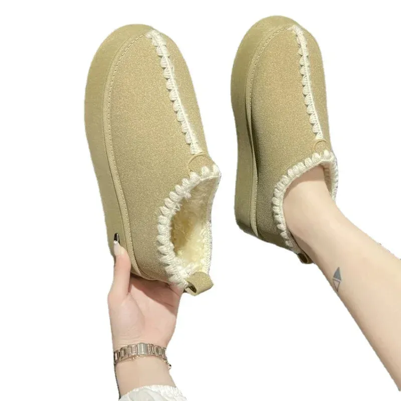 Fanny | Damen Fleecegefütterte Plattform Stiefel im Slip-On Design für