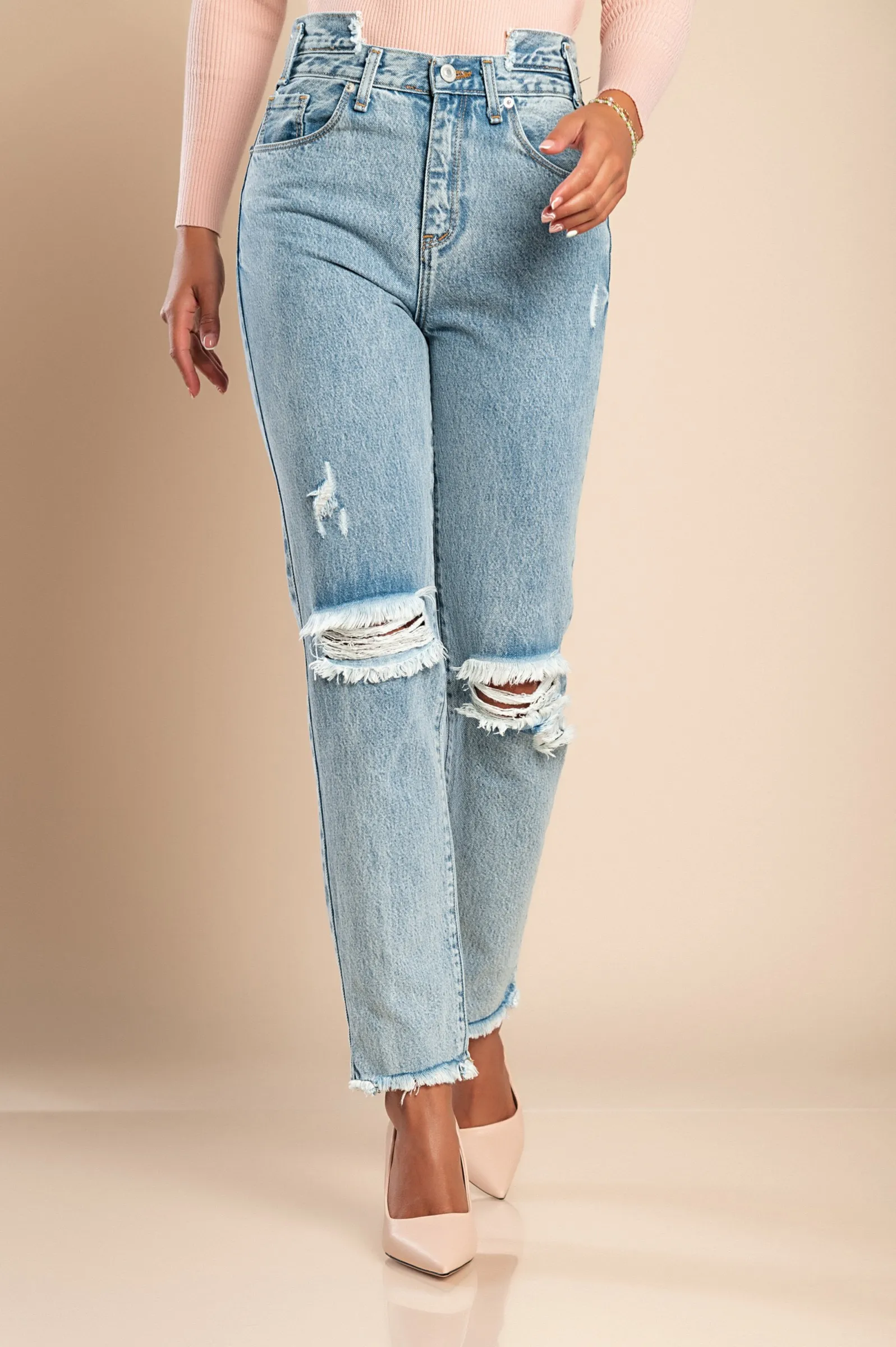 Gerade geschnittene Jeans, hellblau