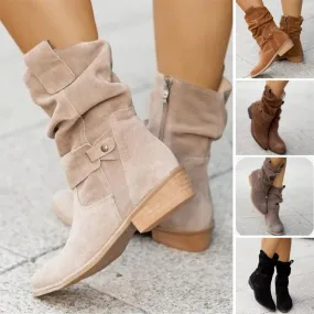 Heidi-Mode | Braune Stiefel Mit Niedriger Ferse Für Herbst Und Winter