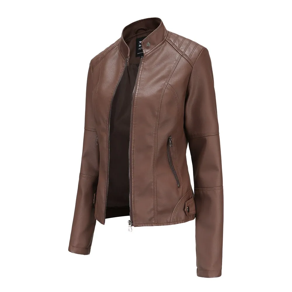 Heidi-Mode | Damen Lederjacke Mit Kragen Sybille