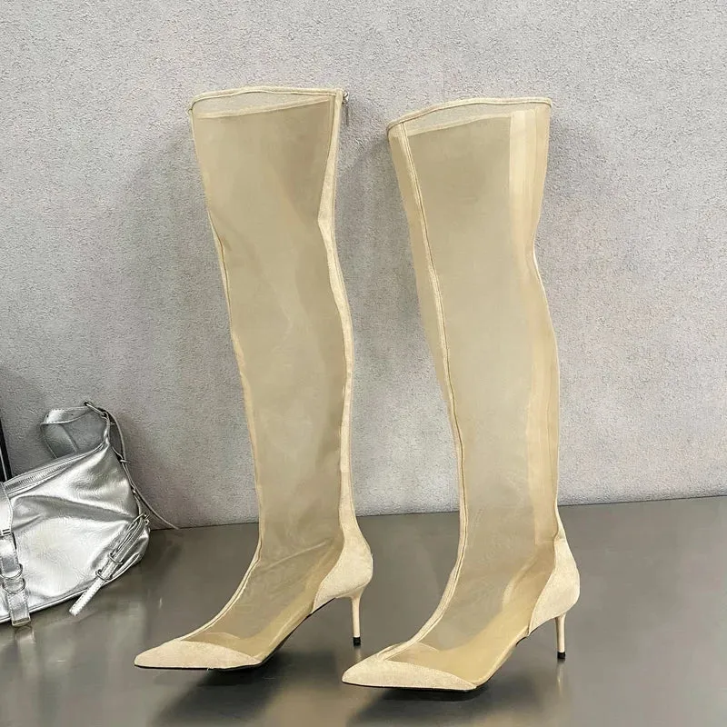 Heidi-Mode | Elegante Overknee-Stiefel mit Absatz und Reißverschluss