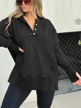Heidi-Mode | Hoodie mit Knopfleiste und Handwärmern