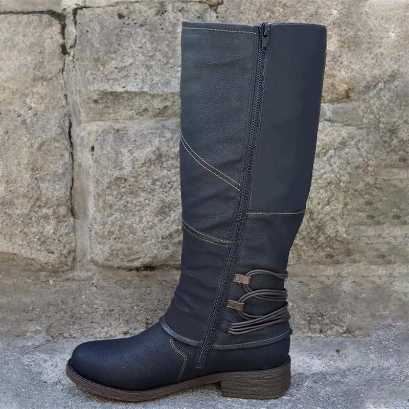 Heidi-Mode | Leder Cowboy-Stiefel mit Absatz für Frauen Perfekt für lässige Tage