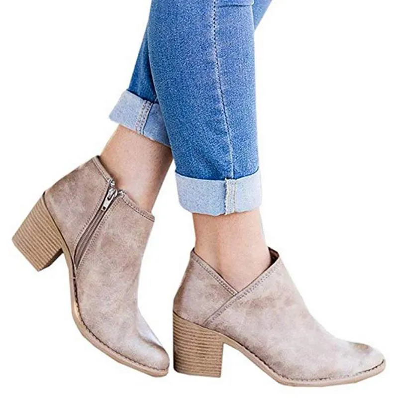 Heidi-Mode | Leder Elegante Stiefel mit Absatz für Frauen - Ideal für den Alltag