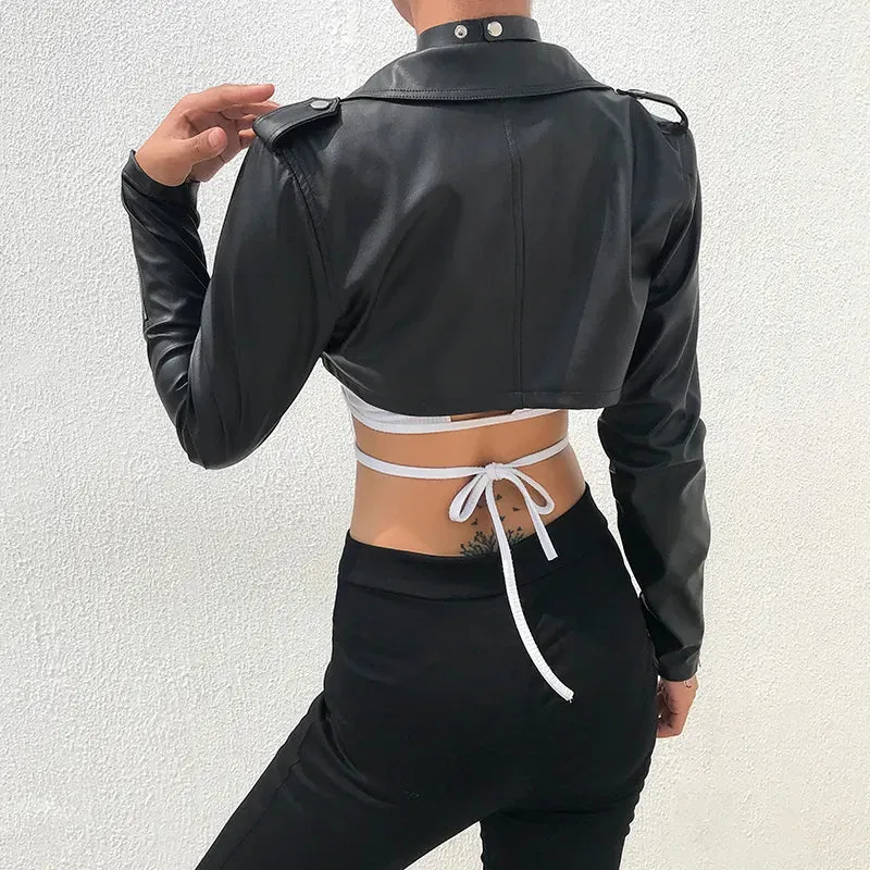Heidi-Mode | Schwarze Kurze Lederjacke Für Damen Perfekt Für Lässige Tage