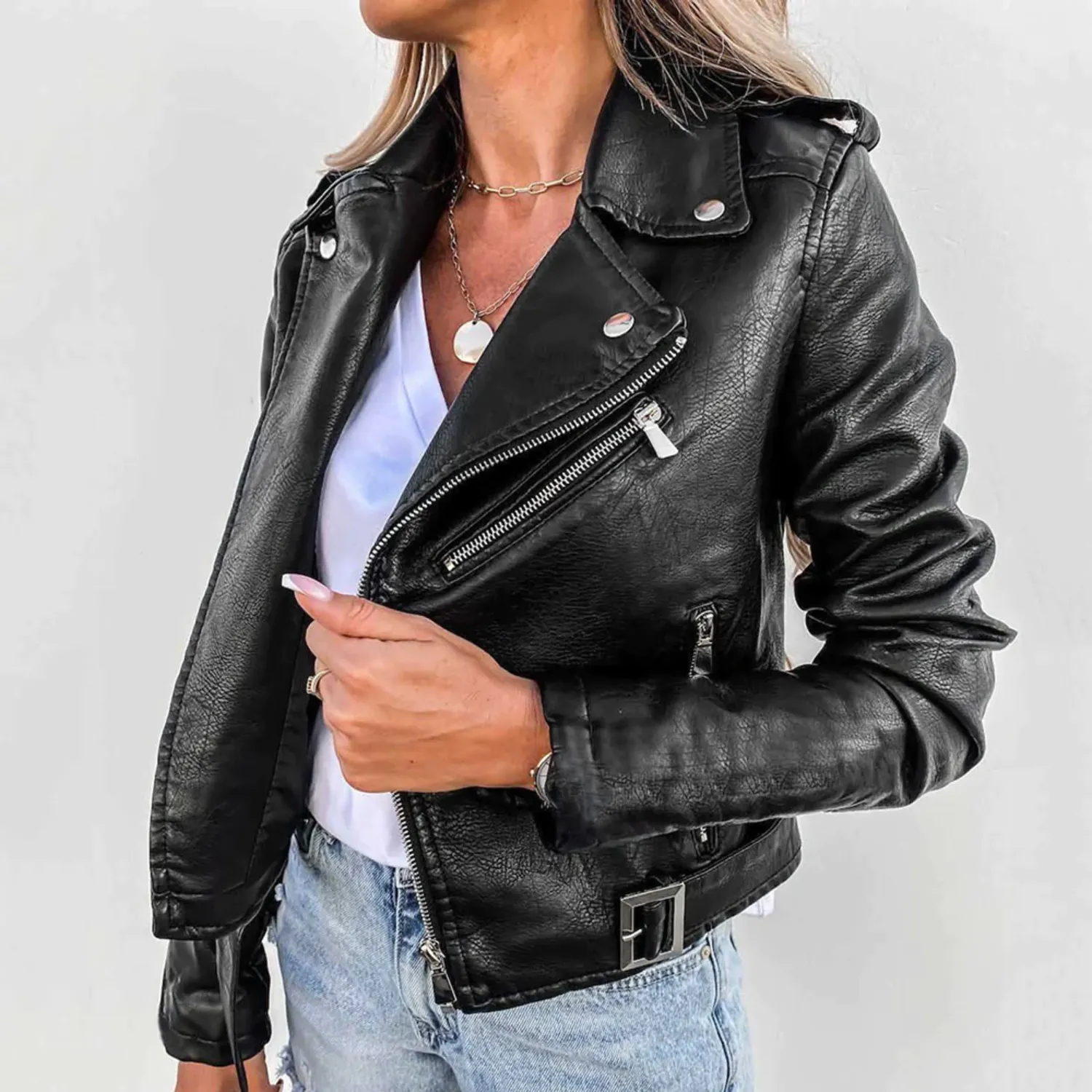 Heidi-Mode | Slim Fit Lederjacke für Damen - Ideal für den Frühling