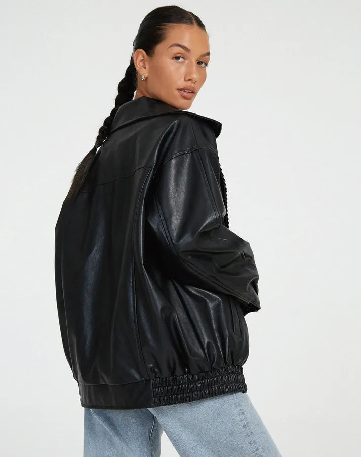 Heidi-Mode | Übergröße, Lockere Damen-Lederjacke