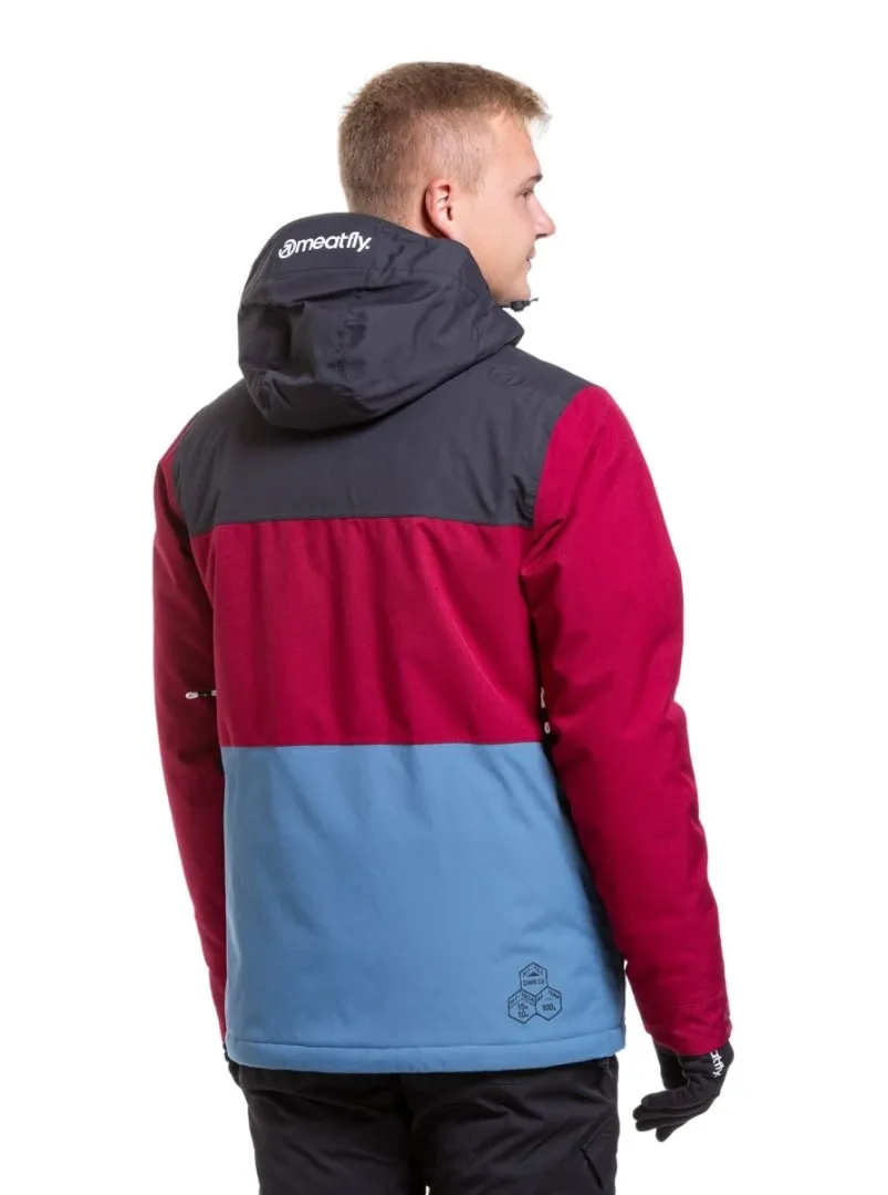 Herren SNB & SKI Jacke Meatfly Manifold burgunderrot/blau L