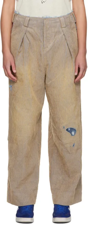 Hose ADER ERROR Carid Wide Leg Distressed Trousers BMADFWBT0106BG