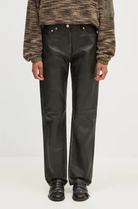 Hose Samsoe Samsoe High Waist Leather Trousers F24300138