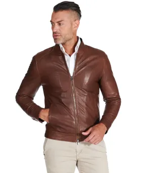 Italienische lederjacken herren lederjacke männer braune Marlon