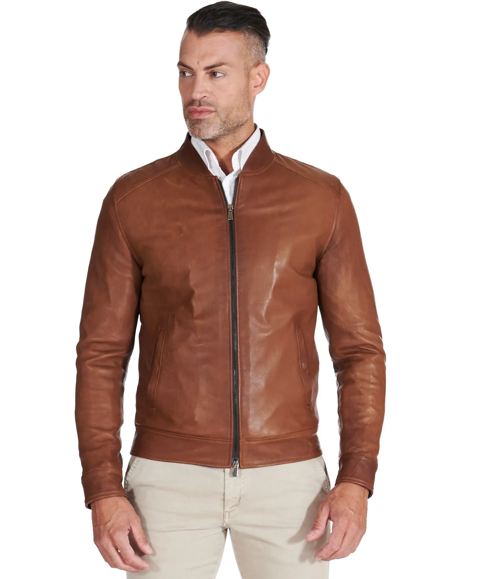 Italienische lederjacken herren lederjacke männer cognac Marlon