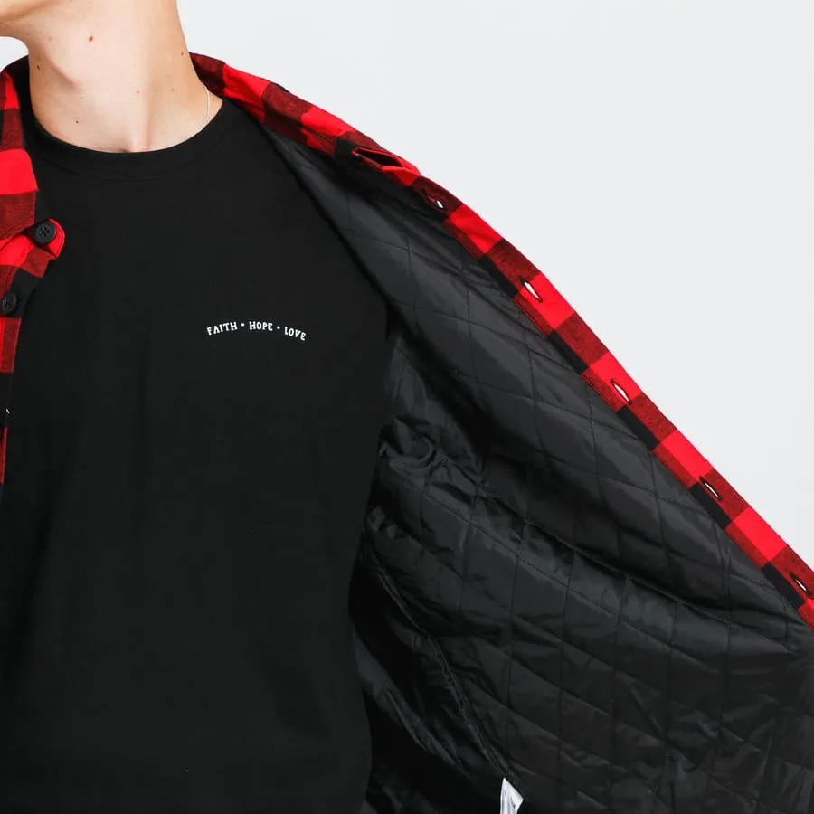 Jacke Urban Classics Padded Check Flannel Shirt TB3958 red