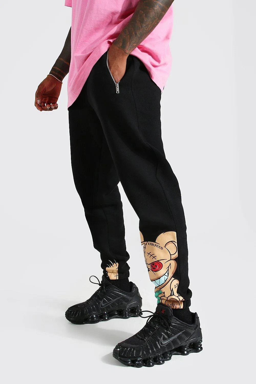 Jogginghose mit Teddy-Grafik, Regular Fit