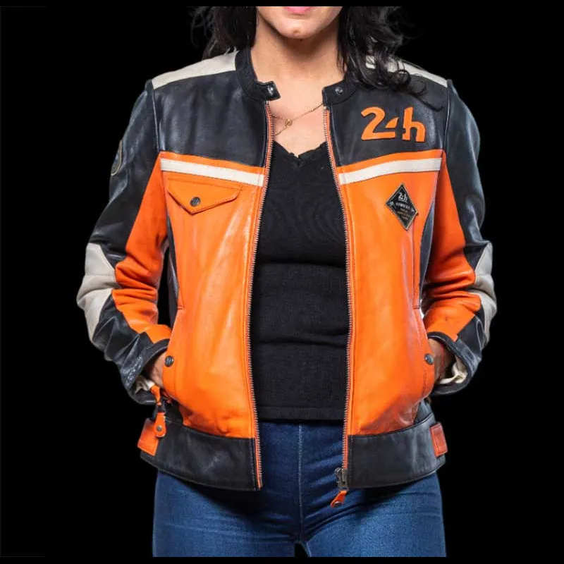 Lederjacke 24h Le Mans Orange Stacie 27479-2090 - damen