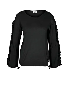 Linea Tesini Damen Pullover Strickpullover Herbst schwarz