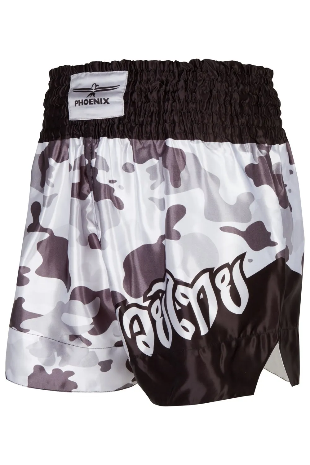 PHOENIX Thai Shorts, "FIGHTER" grey camo