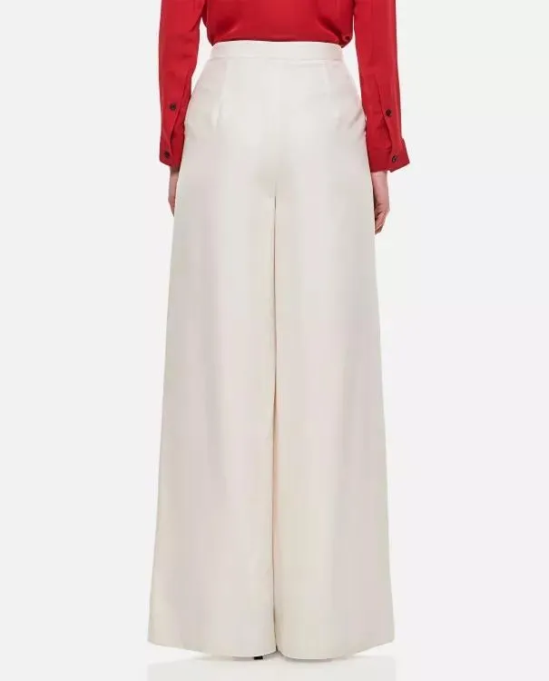   Ralph Lauren  Elaine Full Length Silk Trousers White