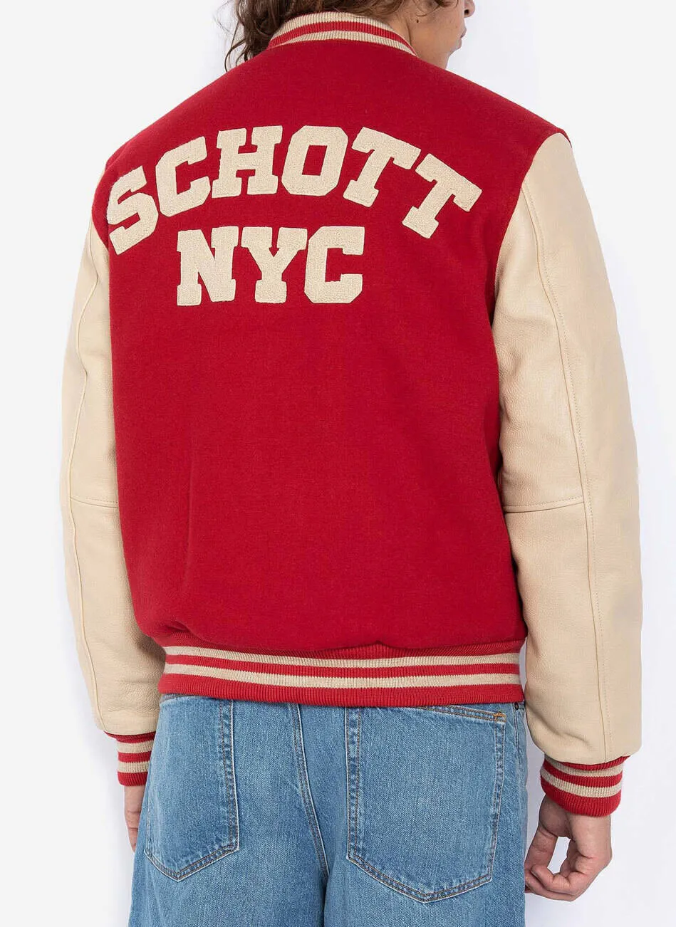 Rot/beige Teddy-Schott-Jacke &bdquo;lc 8705&ldquo;