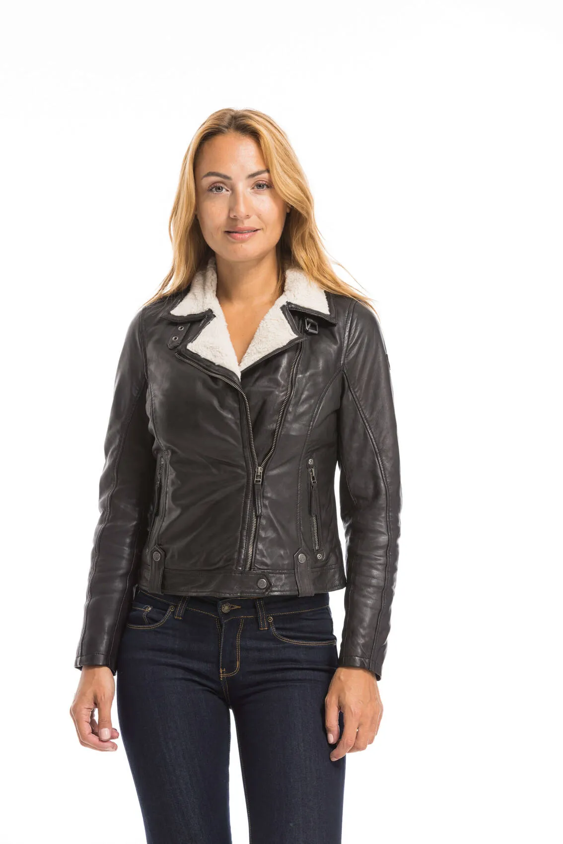 Schwarze Bikerjacke fur Damen &quot;14563&quot;