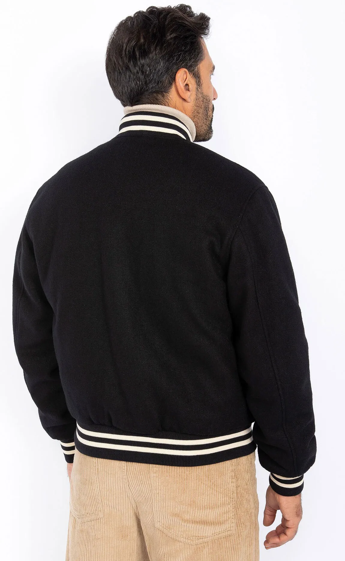 Schwarze College-Jacke fur Herren von Schott