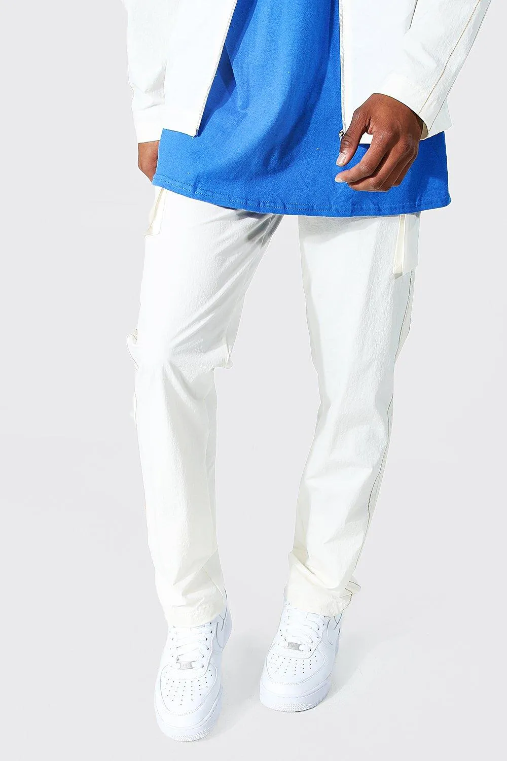Skinny Cargo-Jogginghose mit Kontrast-Naht