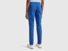 Slim Fit Chinohose aus blauer Baumwolle