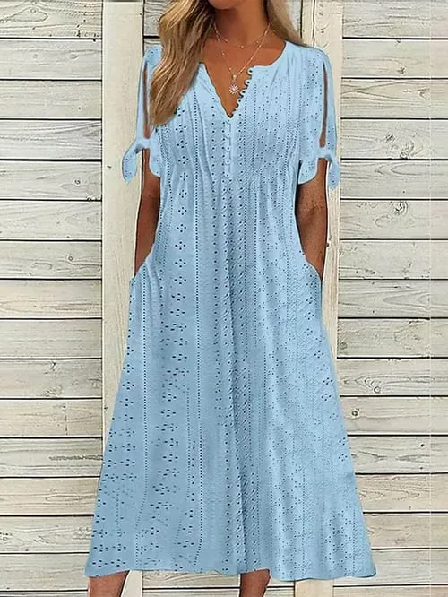 Solides Spitzenkleid im Resort-Stil für Damen