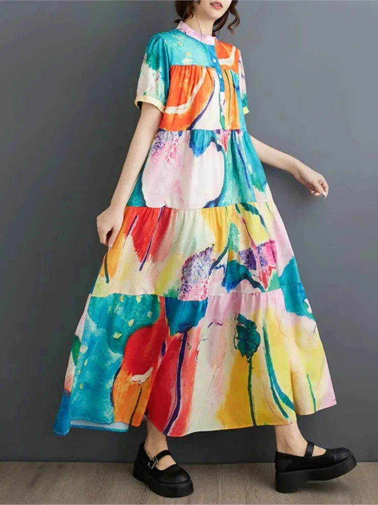 Sommerkleid mit Graffiti-Druck