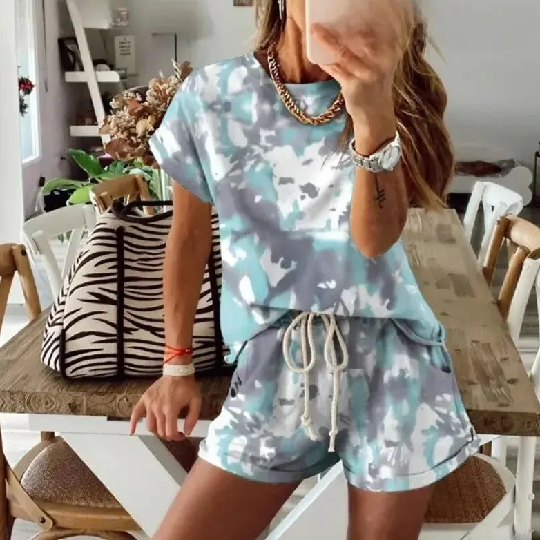 Tie Dye 2-teiliges Outfit Set für Frauen