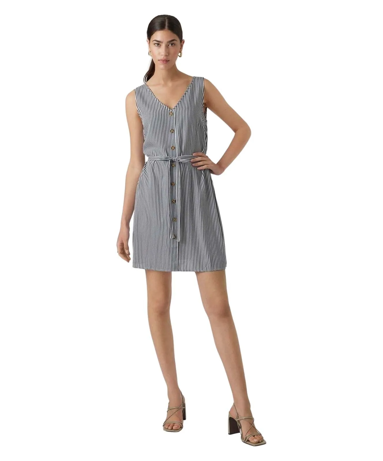 Vero Moda Minikleid Bumpy in weiß mit Streifen
