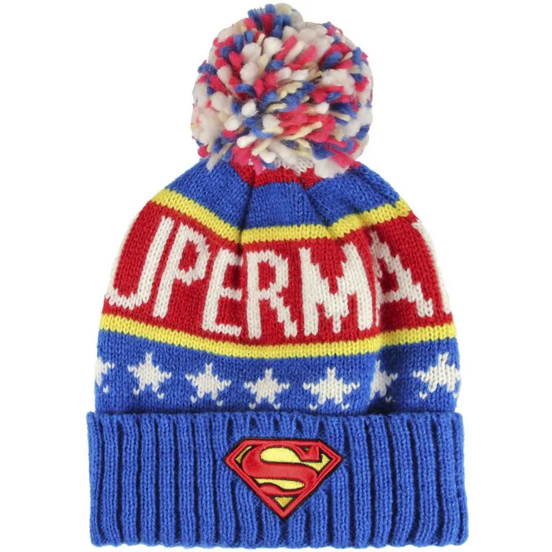 Winterliche Superman-Mütze – DC Comics Justice League Bommelbeanie
